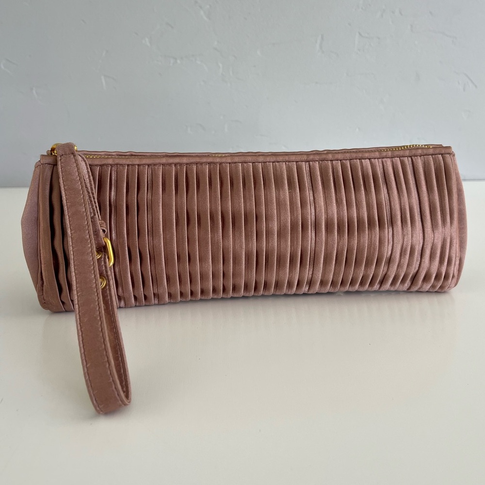 Auth VTG MIU MIU Satin Clutch Bag